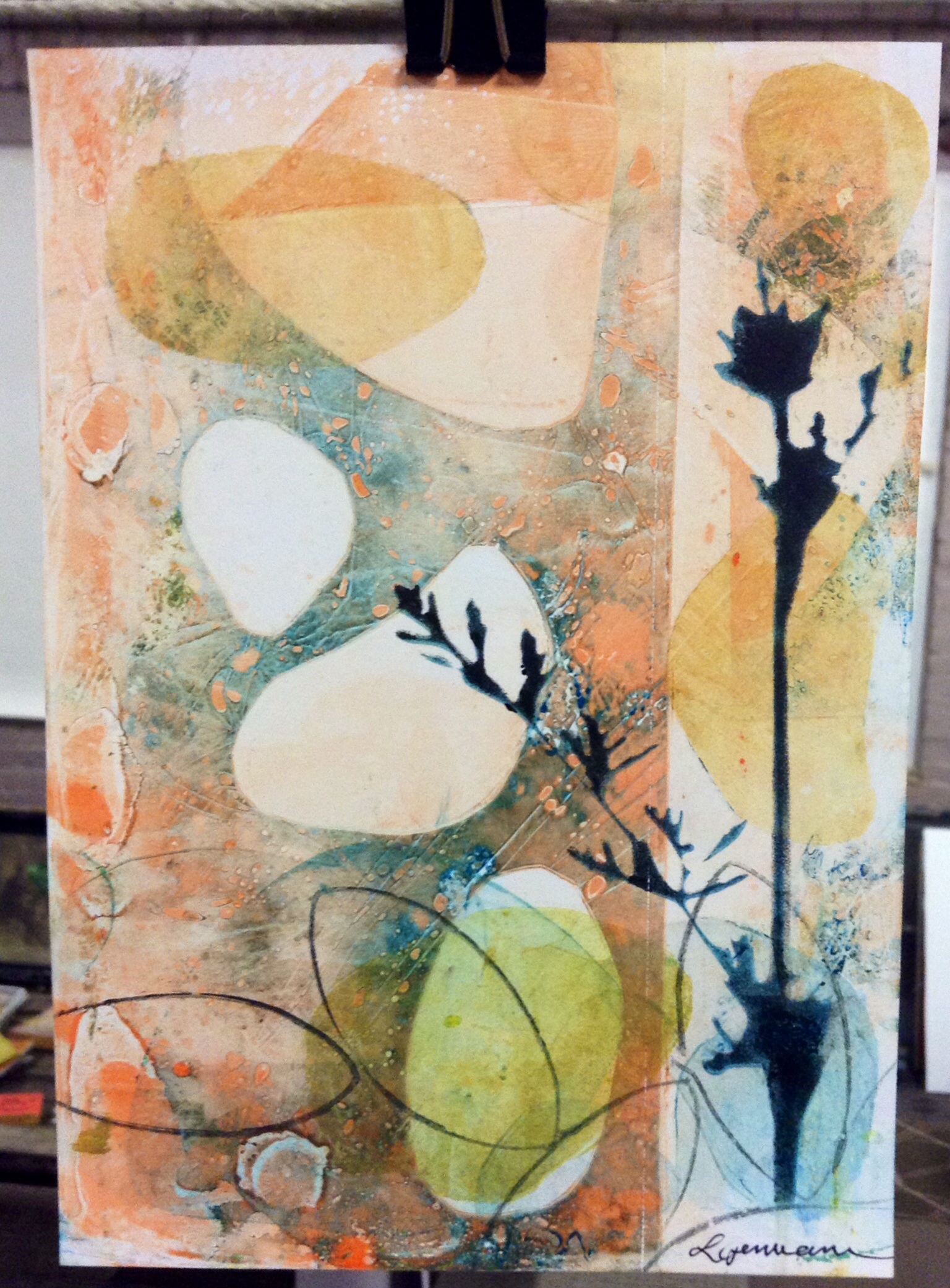 Lots Of Layering In Monotype Printing Linda Germain