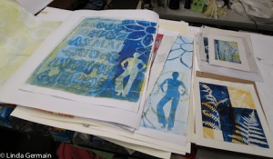 gelatin plate monotype prints by linda germain