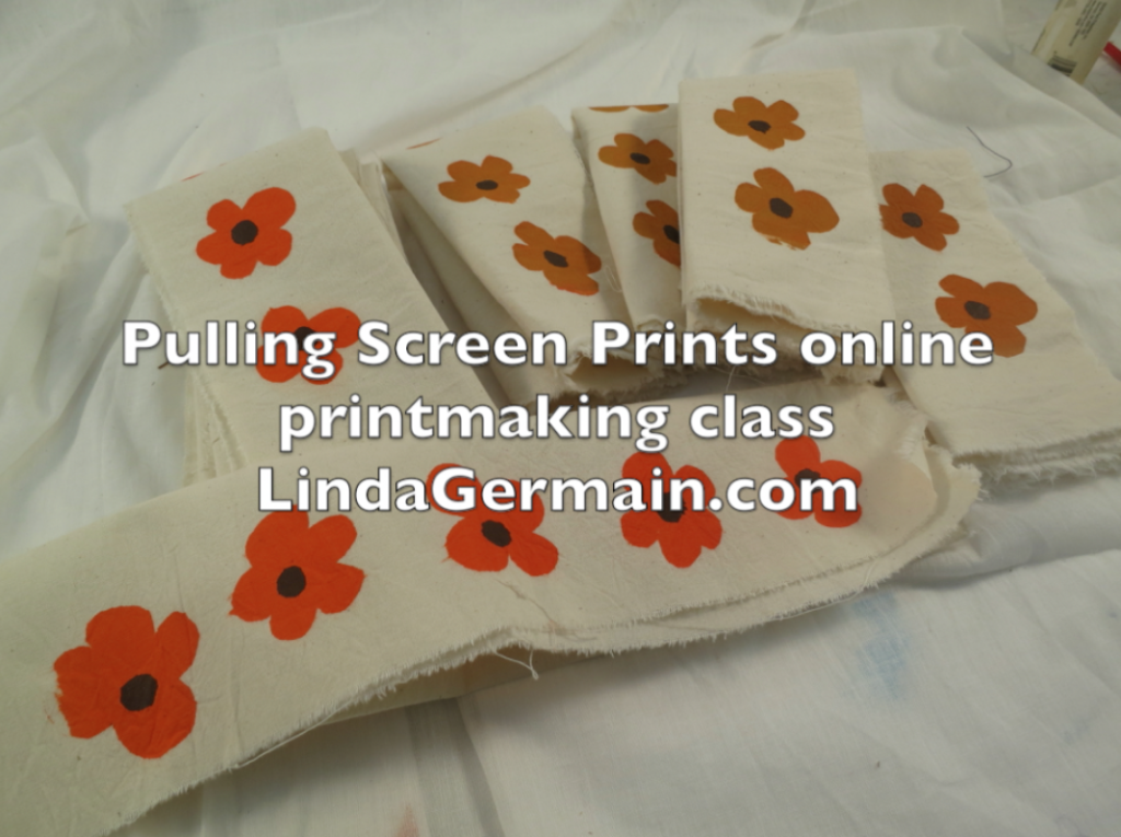 Screen Printing on Fabric napkins - Linda Germain